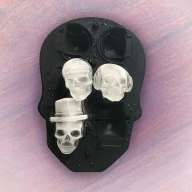Силиконовая форма для льда &quot;Черепа&quot; 3D Skull Ice Mold, 6 черепов - Силиконовая форма для льда "Черепа" 3D Skull Ice Mold, 6 черепов
