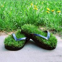 Тапочки - сланцы с травой "Зеленая лужайка"