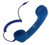 Телефонная ретро трубка для смартфона синяя
